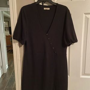 Madewell black button wrap dress, never worn